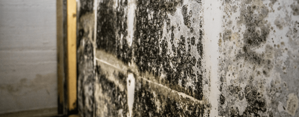 Mold damage wall in business