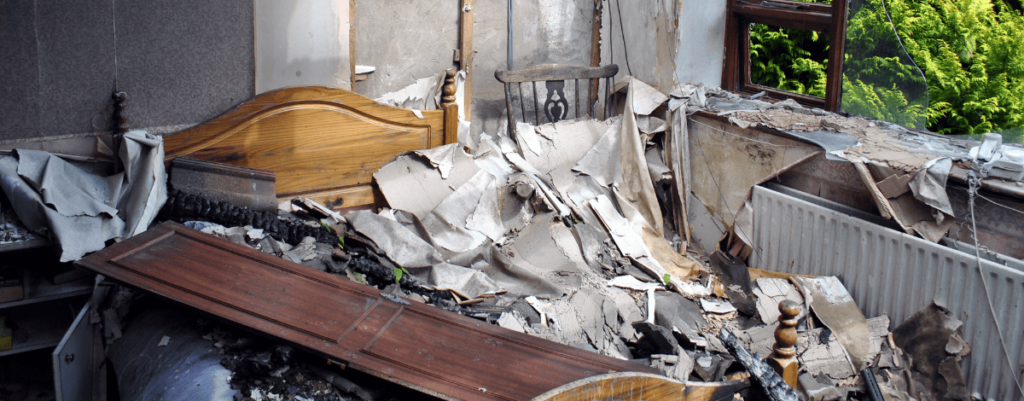 Fire damaged home